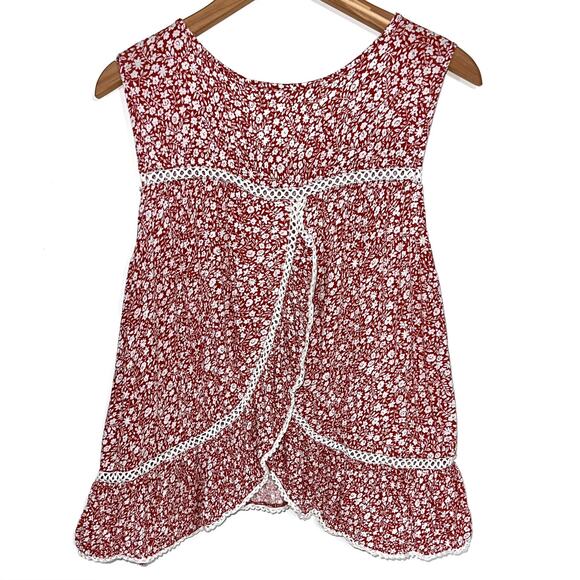 Anthropologie Maeve Quinn Floral Lace Crossover Back Peplum Top Size Small - Picture 9 of 14